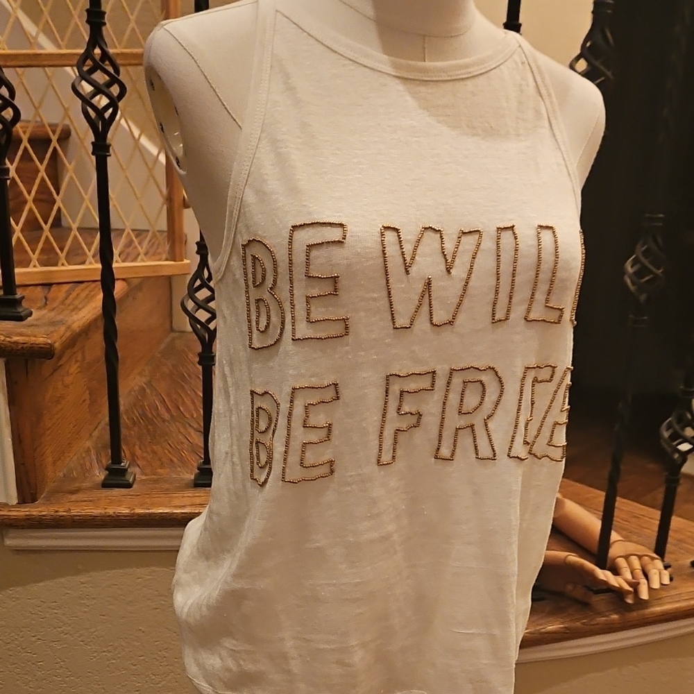 Empowering White Tank Top with Bold Text